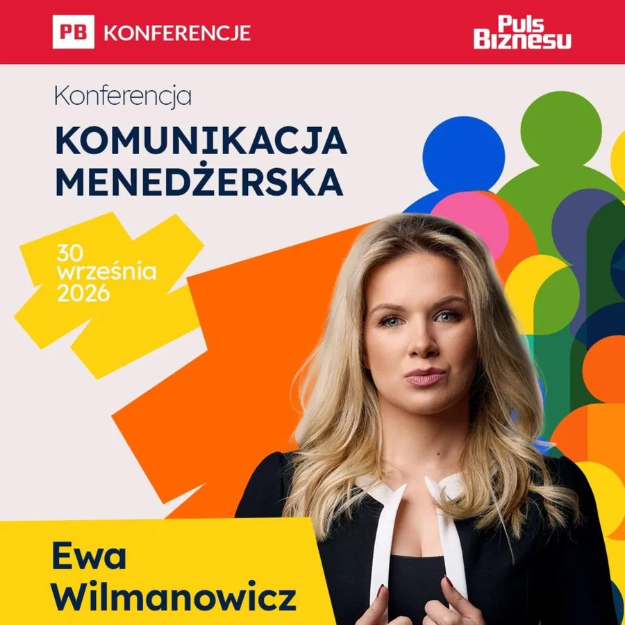 Plakat konferencji Komunikacja Menedżerska z Ewą Wilmanowicz